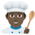 👨🏿‍🍳 man cook: dark skin tone display on JoyPixels